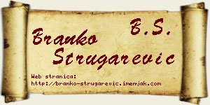 Branko Strugarević vizit kartica